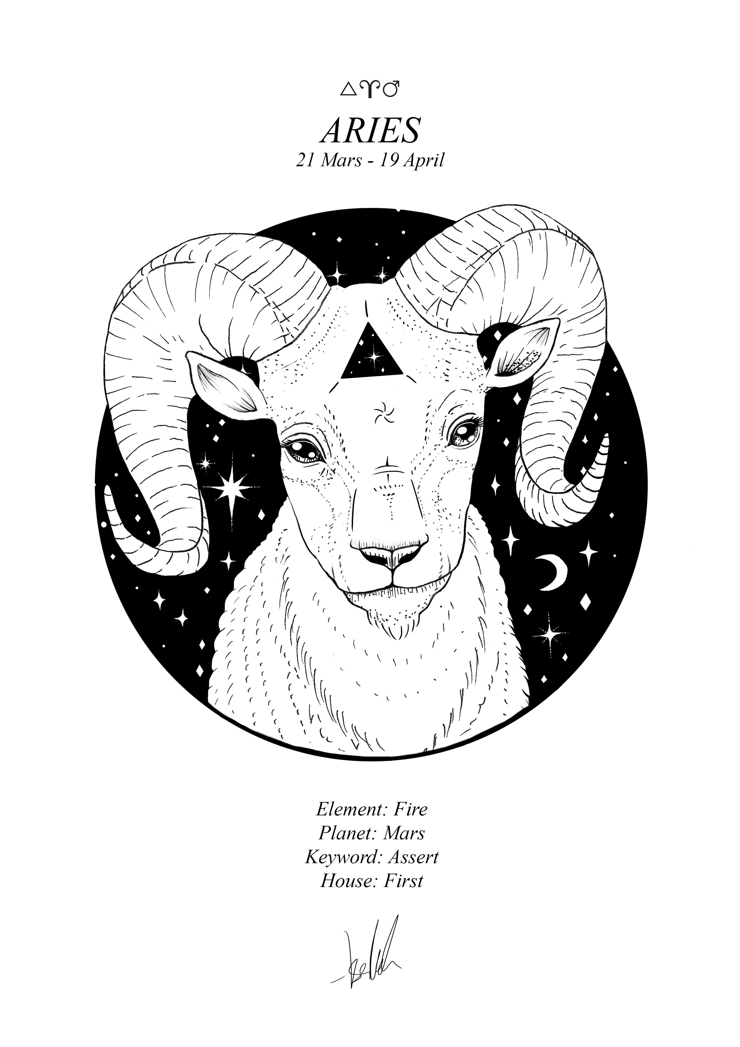 Aries Illustration Malissas Art & Alchemy